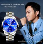 OLEVS 9931G New Exclusive Design Quartz Watch for Men Royal blue - Image 3