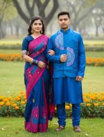 Sharee Panjabi Couple with Koti - Image 3