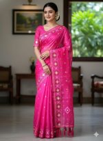 Half Silk Jamdani Print Saree - Image 2