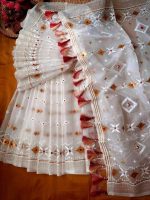 Half Silk Jamdani Print Saree - Image 6